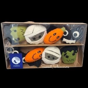 HALLOWEEN Mummy Pumpkins Bat Frankenstein 6Ft Felt Stitch Farm House Garland New